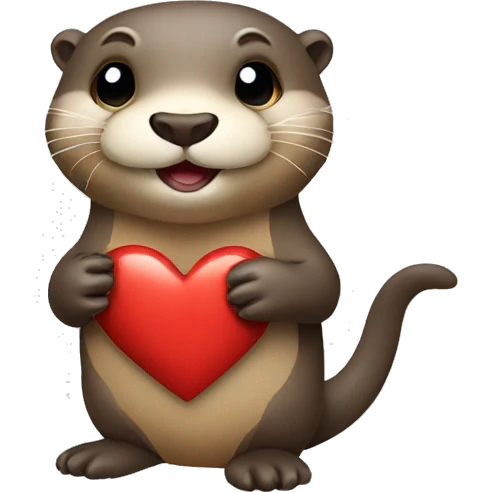 Otter with heart emoji