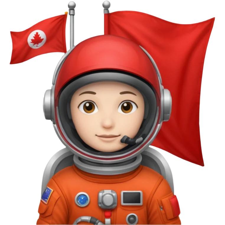 astronaut holding red flag emoji