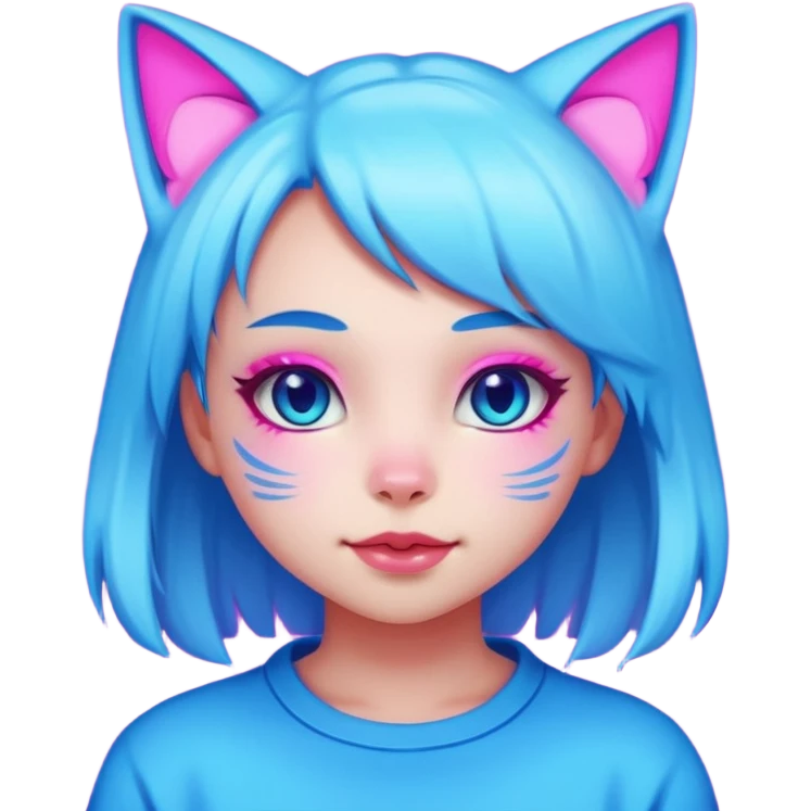 Neon lights Neko girl emoji