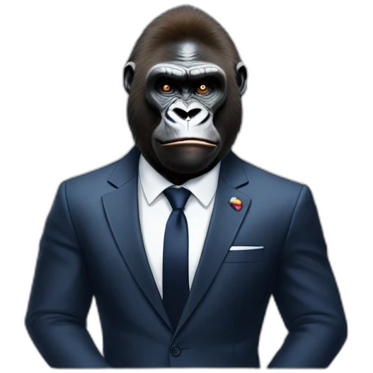 Gorilla with Emanuel Macron emoji