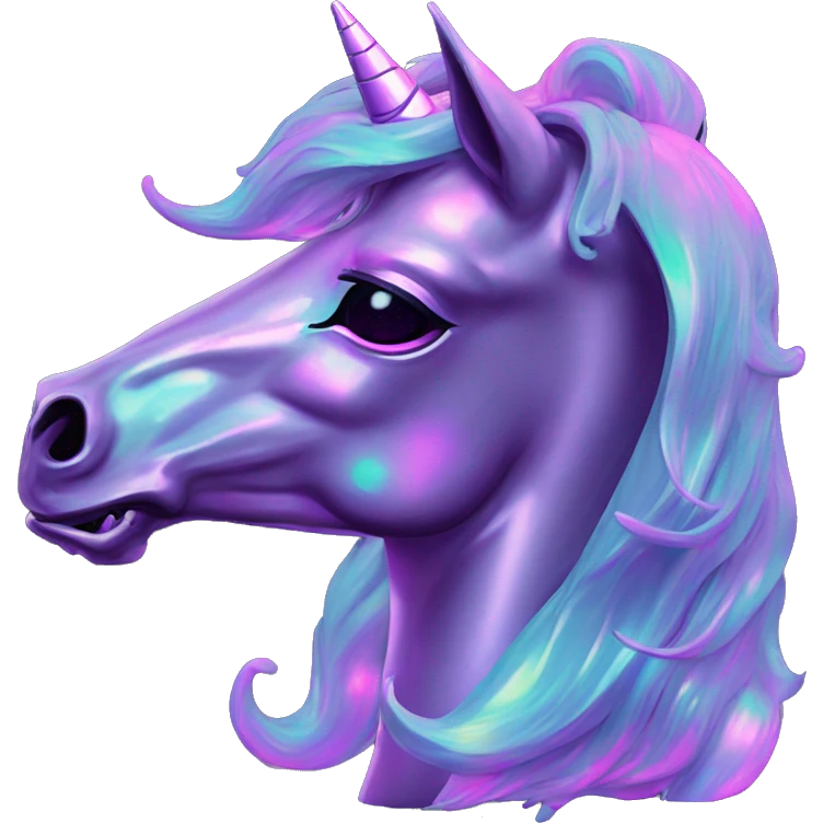 .Zombie_ Vaporwave black holographic oilslick zombie unicorn  emoji