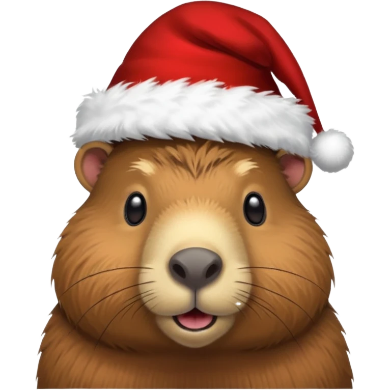 Capibara con un gorro de Navidad emoji