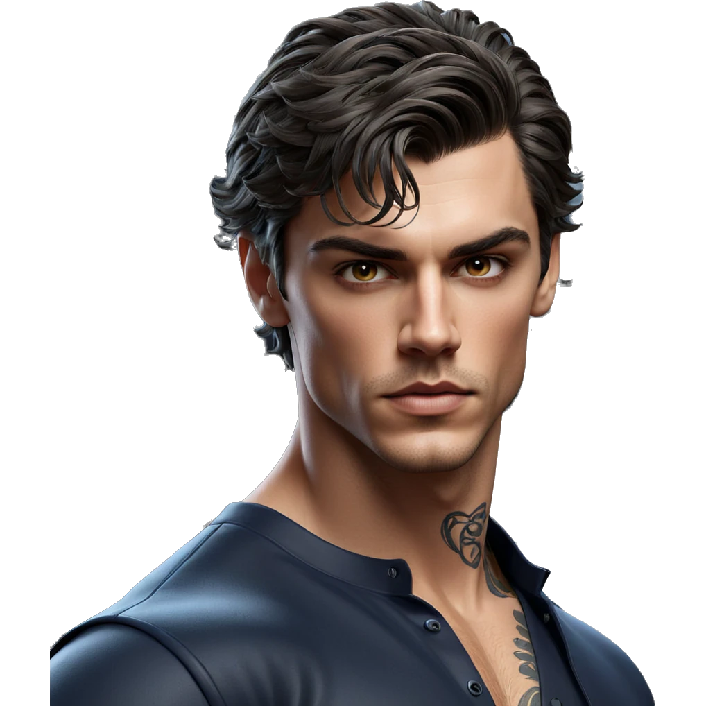 male with neck tattoo emoji