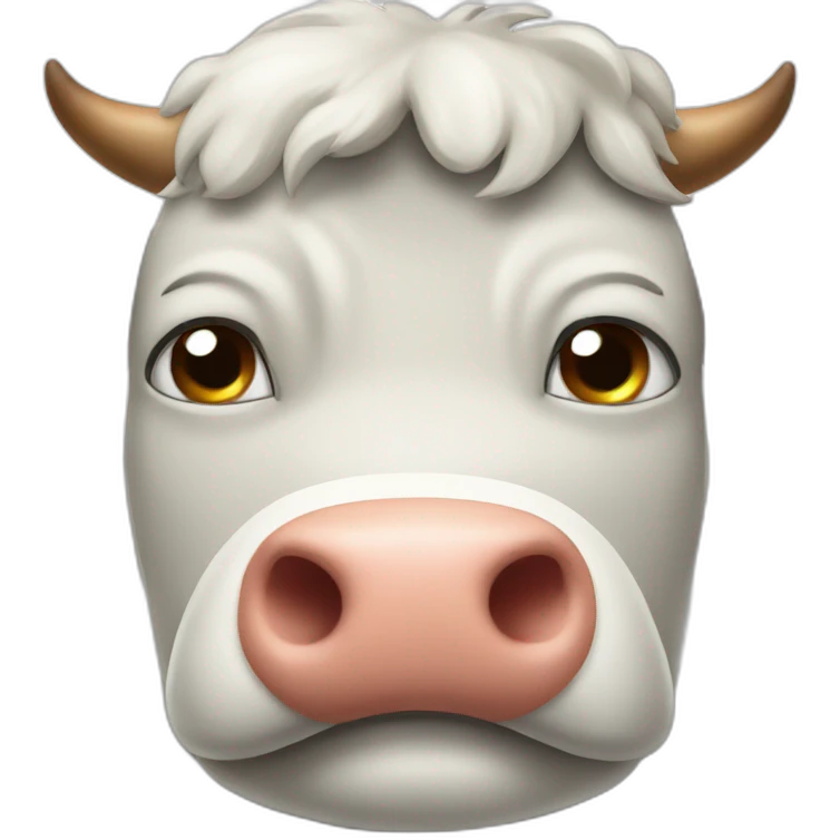 Angry cow with ear puffing air emoji