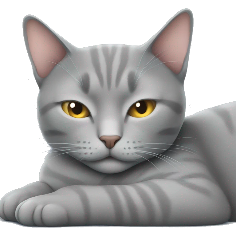 A gray cat sleeps A gray cat sleeps emoji