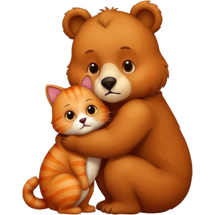 Bär küsst Katze emoji