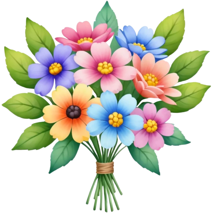 A picture of a floral bouquet, painted in watercolors emoji