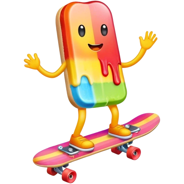 Popsicle riding a skateboard  emoji