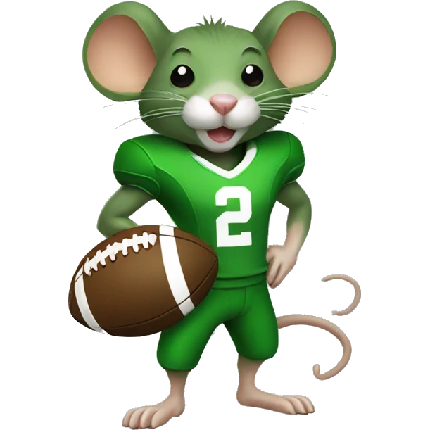 green rat with football ball emoji