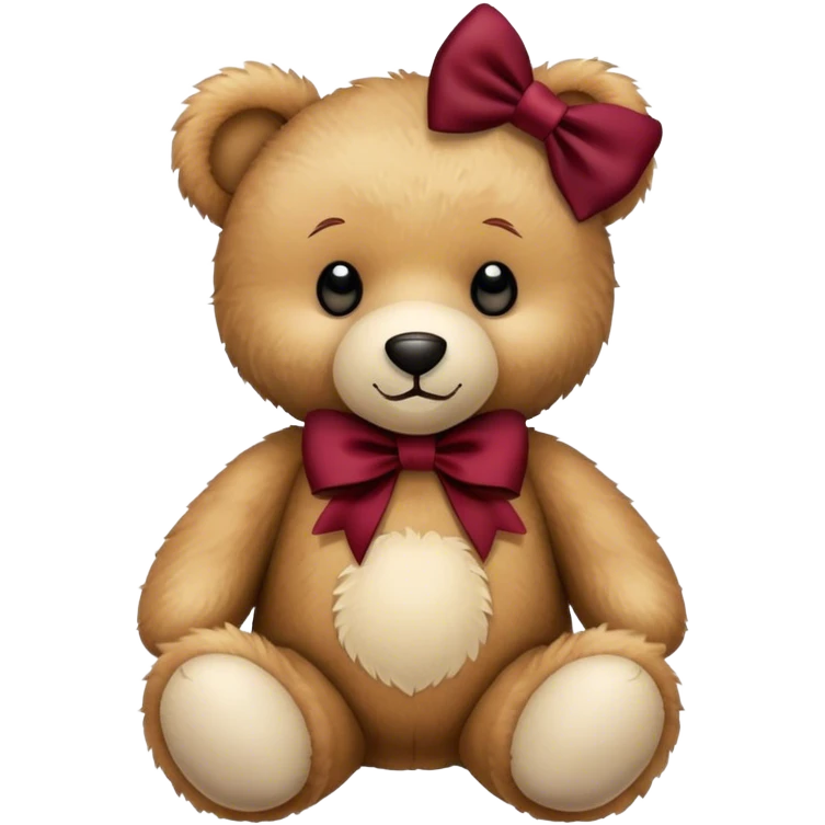 Teddy with wine red bow emoji