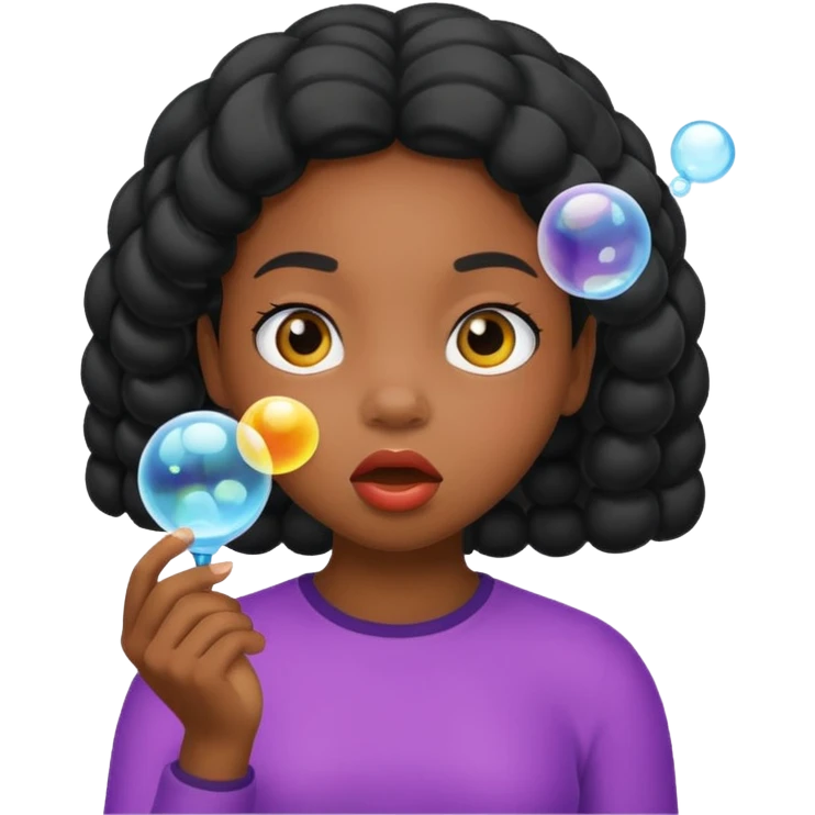 Bubble Blowing black girl emoji