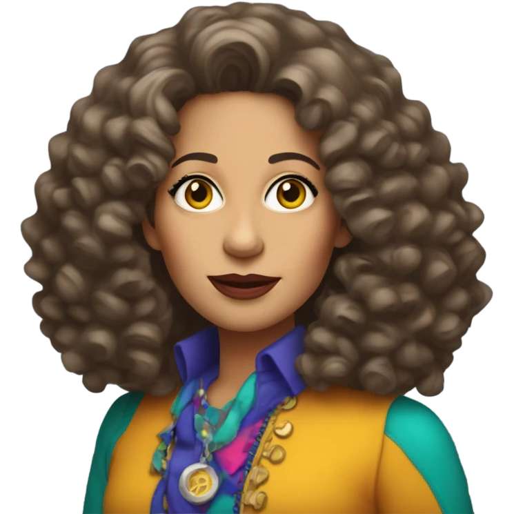 Janice Hosenstein from friends with long hair emoji