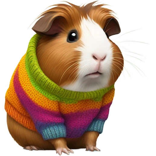 Abyssinian guinea pig wearing a sweater emoji