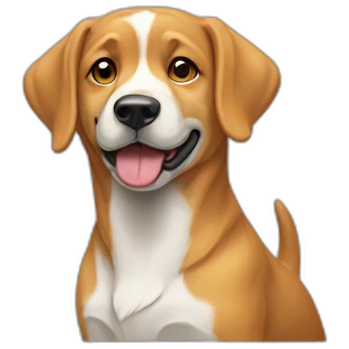 Un chien qui tient un chien emoji