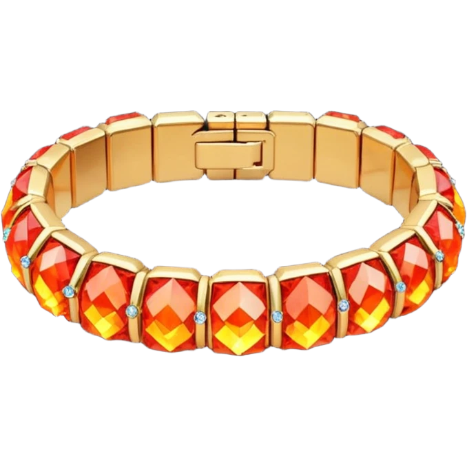 low poly fire bracelet gems emoji