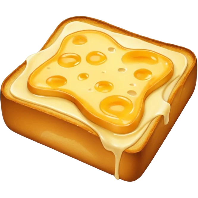 🍞🧀🍞 Closed cheese toast without a face emoji