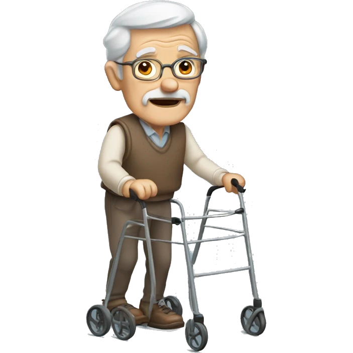 Grandpa with a walker emoji