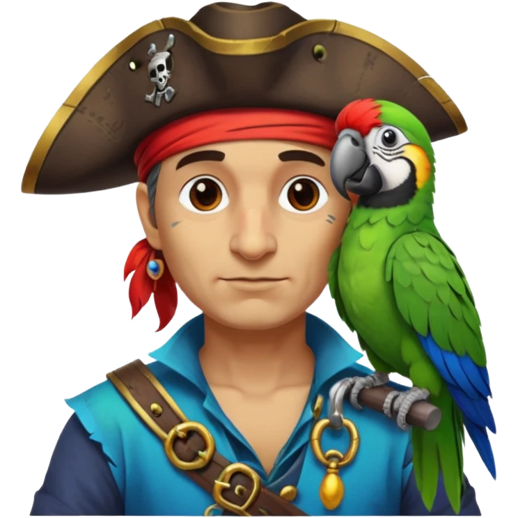 pirate and parrot emoji