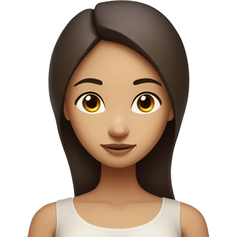 yoga girl with long and straight dark brown hair and fair skin in a meditation pose emoji
