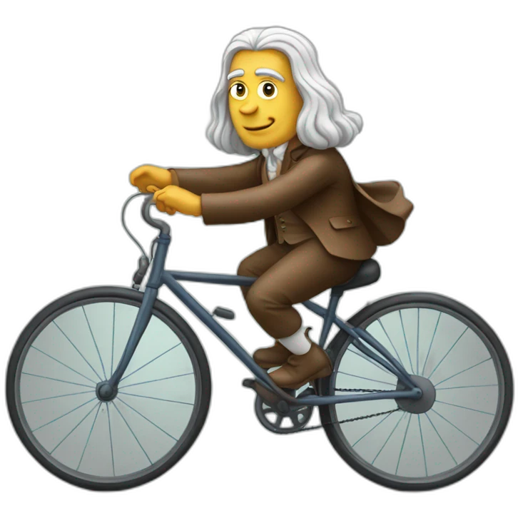 isaac newton riding a bicycle emoji