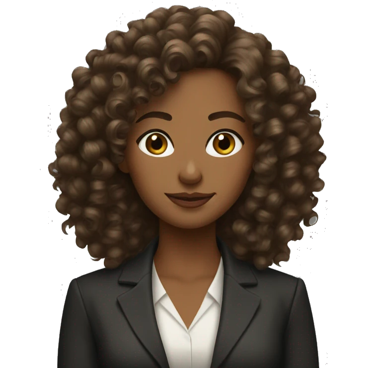 Boss lady curly hair brown emoji