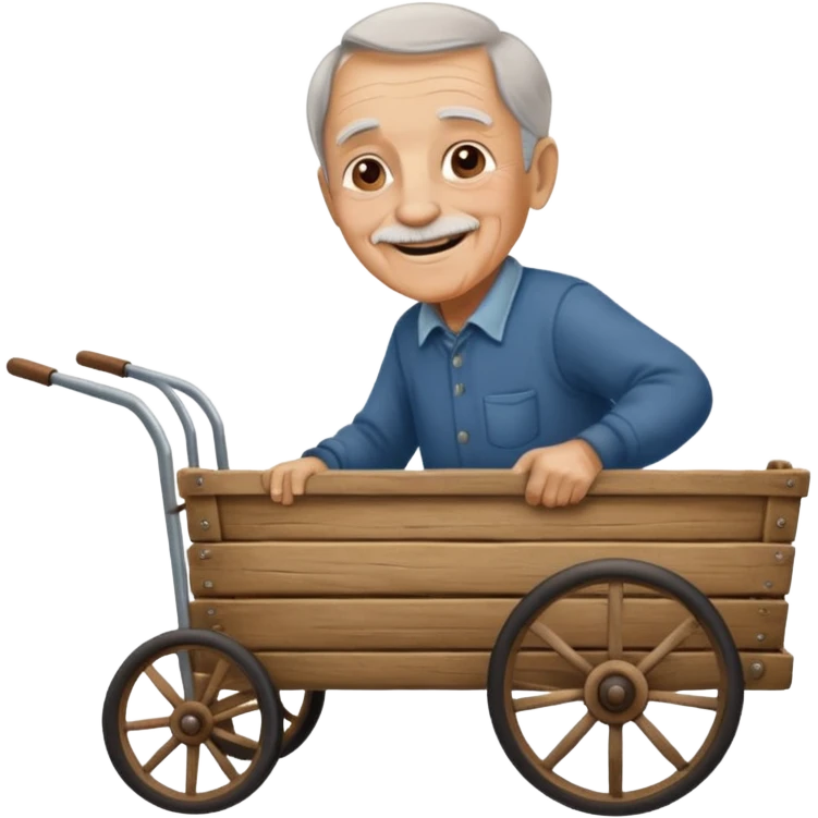 My grandfather is pulling a cart emoji