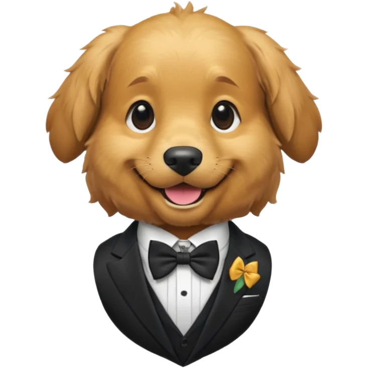 dog with bow in suit. emoji