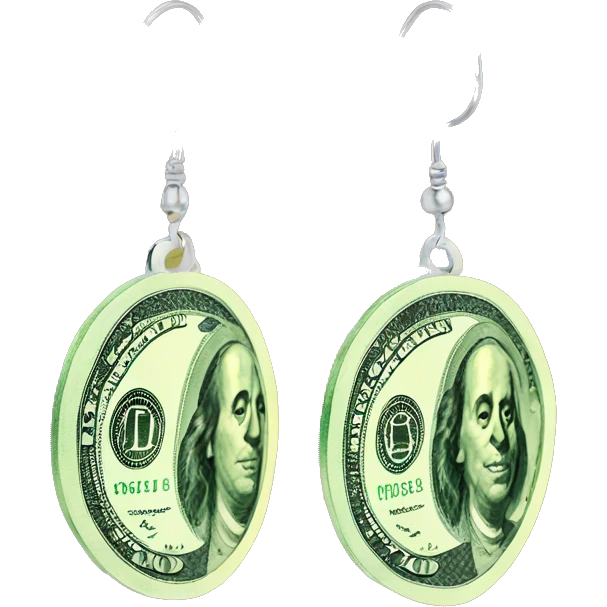 $ dollar  shaped earings emoji