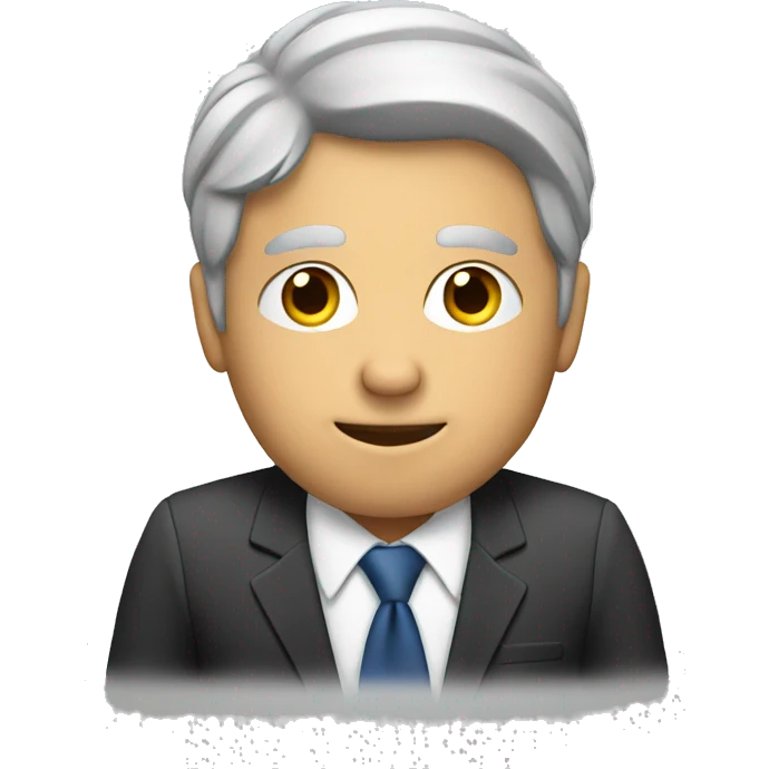 man wearing a suit reading documents emoji