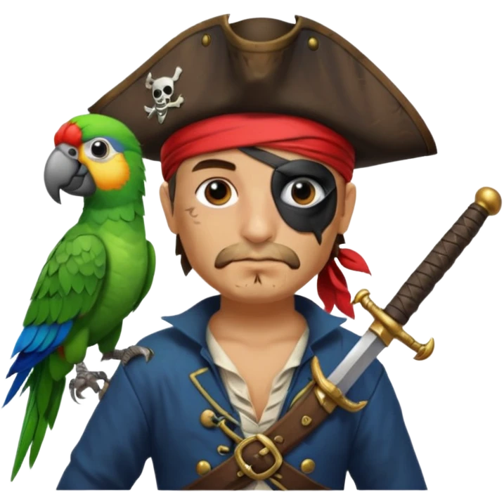 pirate and parrot emoji
