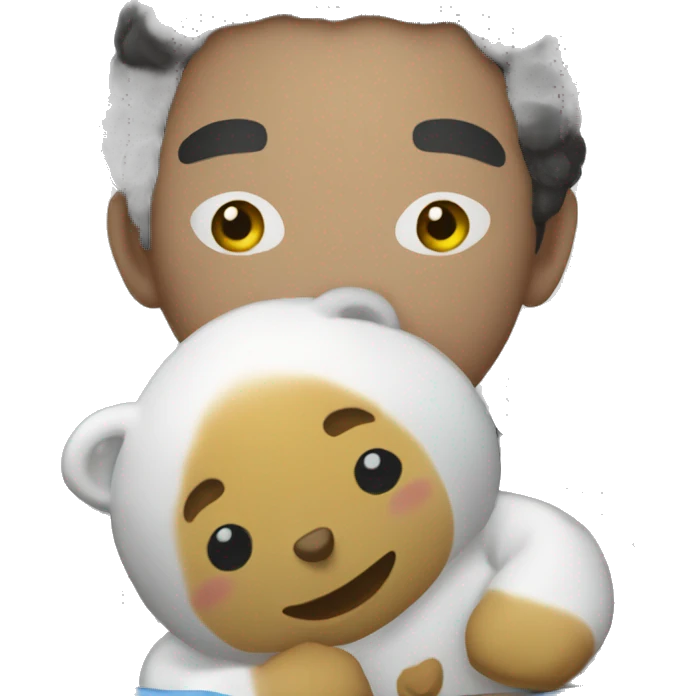 man winning stuffed animal from gacha machine emoji