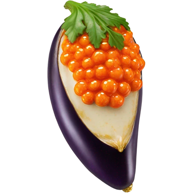 Eggplant with a tahini glaze topped with trout roe  emoji