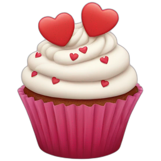 Happy Valentine’s Day cupcake emoji