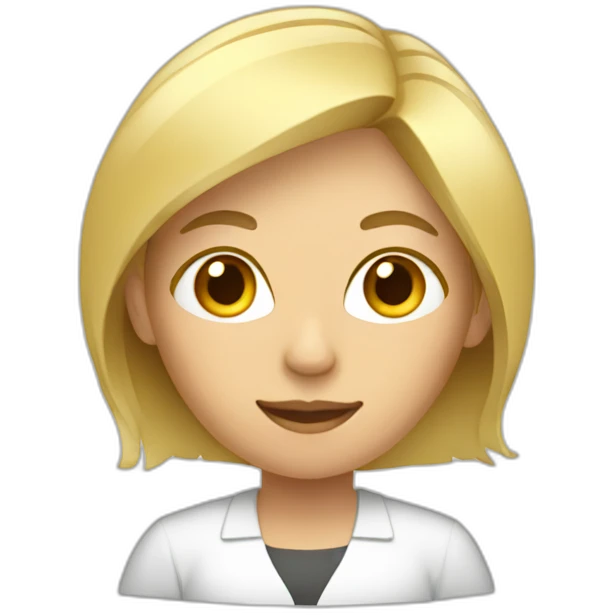 women with blonde hair filling paperwork emoji