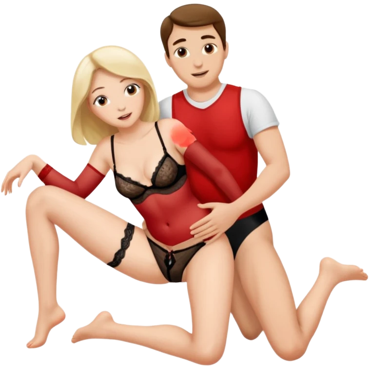 Woman's legs spread wide missionary position while man penitraiting  emoji