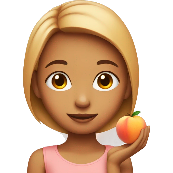 girl with a peach emoji