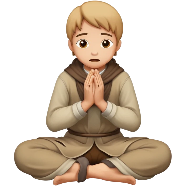person on their knees begging with hands clasped together and pleading expression emoji