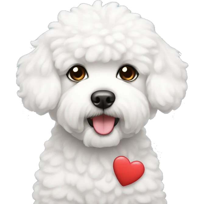 Bichon con corazones  emoji