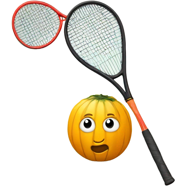 squash ball with squash racket emoji