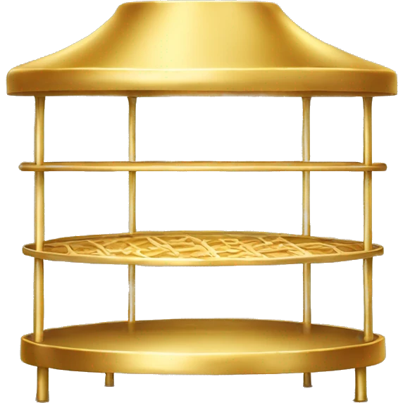 Realistic metallic gold pastry stand isolated  emoji