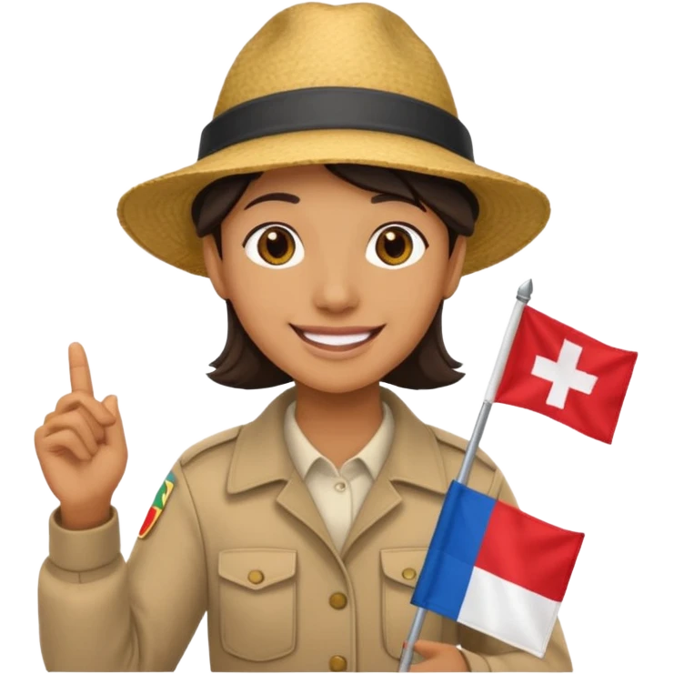 Guide + small flag, Tour Group. emoji