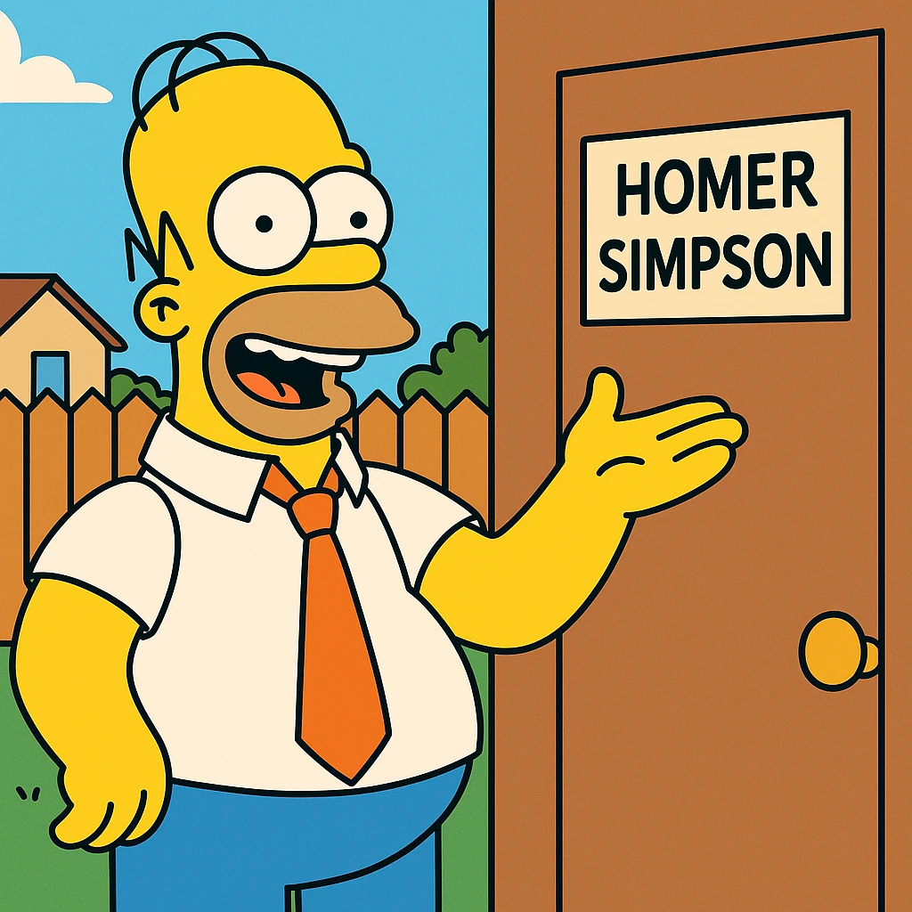 He had a personalized nameplate on his office door. emoji