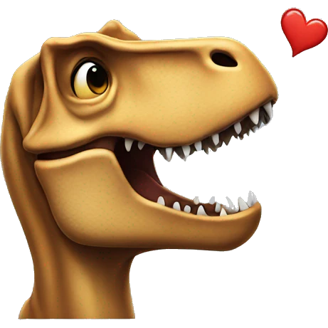 T. rex kissing self  emoji