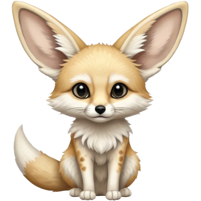 White and black spotted Fennec fox emoji