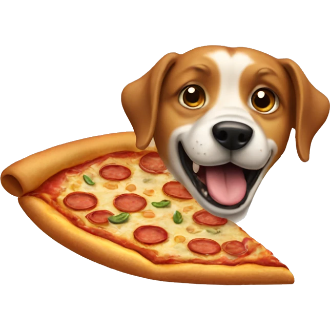 Dog eating pizza  emoji