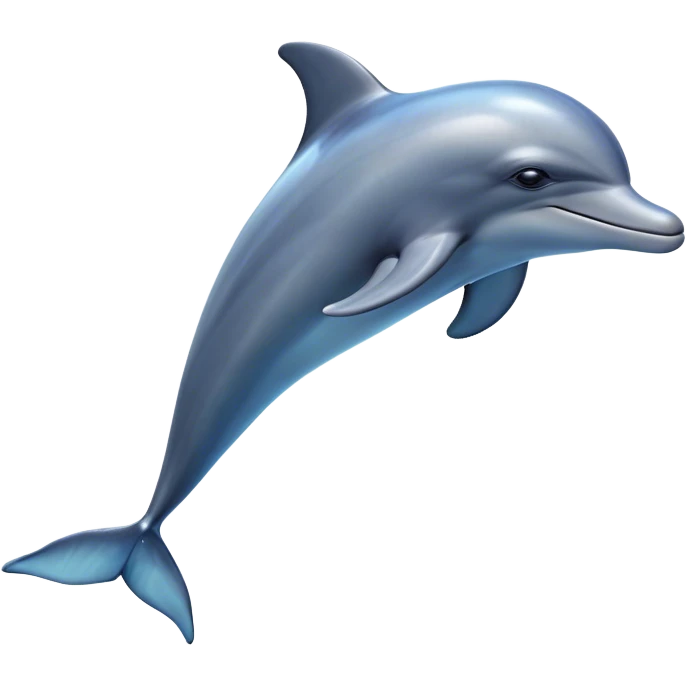 Cinematic Noble Dolphin Portrait Emoji, Poised and graceful, with a sleek, streamlined body of smooth, silvery-blue skin and a gentle, arched dorsal fin, deep, soulful eyes exuding intelligence, Simplified yet sharp and sophisticated features, highly detailed, glowing with a soft, aquatic luminescence, high shine, intelligent and elegant, stylized with an air of oceanic majesty, focused and fluid, soft glowing outline, capturing the essence of a watchful and confident marine guardian that seems ready to leap out of the screen with effortless authority! emoji