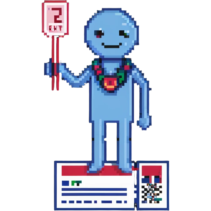 stickman holding a ticket in hand emoji