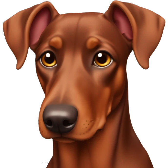 Red Doberman pinscher floppy ears emoji