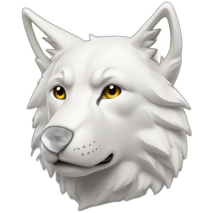 Loup blanc et doré emoji