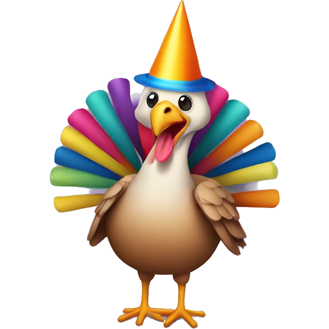 Turkey with a party hat emoji